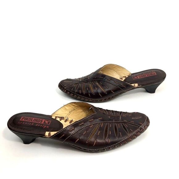 PIKOLINOS Women's Size 36 Leather Slip On Mule Shoes Bariloche Style - Picture 2 of 7